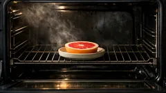 Slik fjerner du ovnslukt med en skive grapefrukt over natta