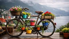 Gi den gamle sykkelen nytt liv: lag blomsterstativ og vegglampe med enkel DIY