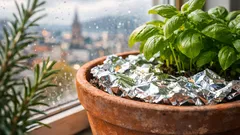 Slik kan aluminiumsfolie gi rosmarinen et løft i vinduskarmen