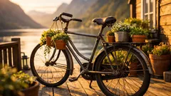 Slik gjør du en gammel sykkel om til plantestativ i hagen